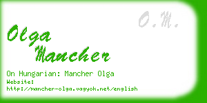 olga mancher business card